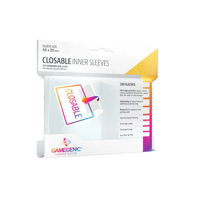 Gamegenic Closable Inner Sleeves – Standard Size (100 Sleeves)